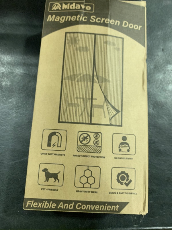 Photo 1 of Mesh Screen with Magnetic Closure-Keeps Bugs Out Let Breeze in, Heavy Duty - Pet and Kid Friendly, Works with Front, Sliding Doors (38 x 82 Inch)