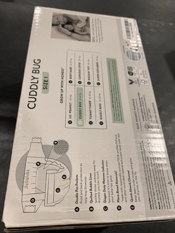 Photo 1 of The Honest Company Clean Conscious Diapers for Delicate Skin | Up to 100% Leakproof | Hypoallergenic, Fragrance Free | Gender Neutral | Club Box, Size 1 (8-14 lbs), 78 Count (Prints May Vary)