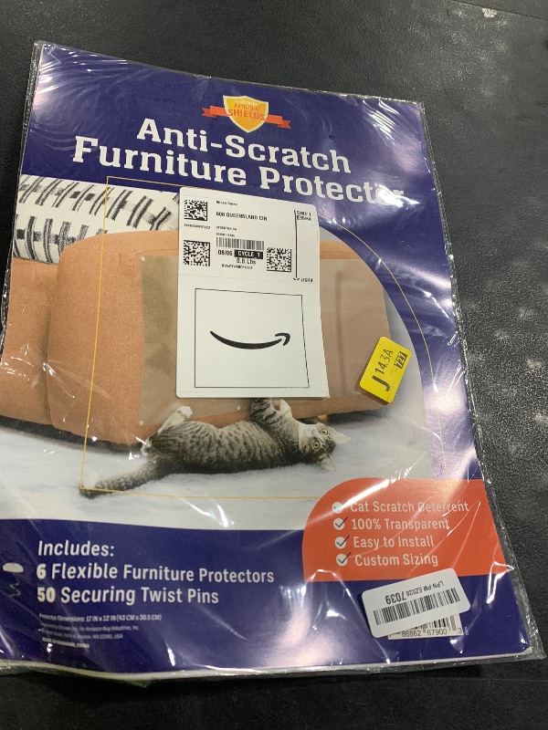 Photo 1 of Stelucca Anti-Cat Scratch Furniture Protector, Cats Scratching Deterrent and Adhesive Couch Protector from Claws, Couch Cat Scratch Furniture Cover and Sofa Protectors with Twist Pins - 6-Pack 17x12
