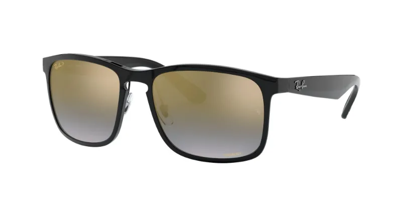 Photo 1 of Ray-Ban RB4264 601SA1 58M Matte Black/GoldFlash Polarized Rectangular Sunglasses For Men For Women +BUNDLE with ACCESSORY EYEWEAR KIT