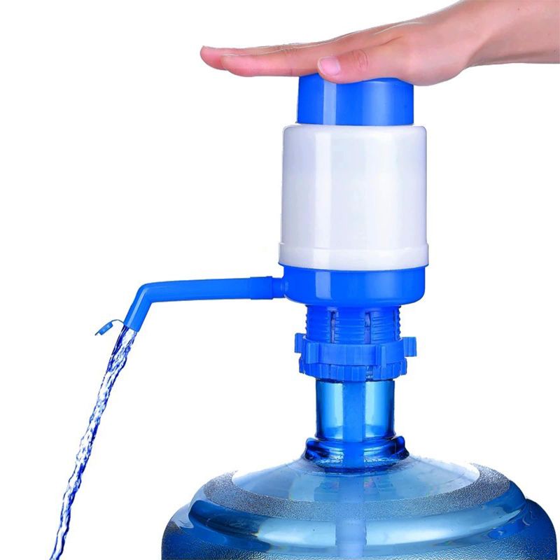 Photo 1 of Blue Portable Manual Water Pump for 5 Gallon Bottle, Water Jug Dispenser Bottle Pump Drinking Water Pump with an Extra Short Tube and Cap, Hand Press Water Cooler Dispenser for 2-6 Gallon