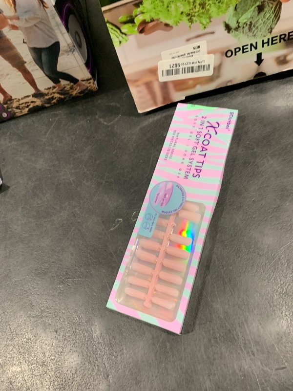 Photo 1 of BTArtbox XCOATTIPS Soft Gel Nail Tips - Matte Long Square Press On Nails Pink Colored Natural with Tip Primer Cover, One-Step Full Cover Fake Nails Gel Nails for Nail Extensions Art