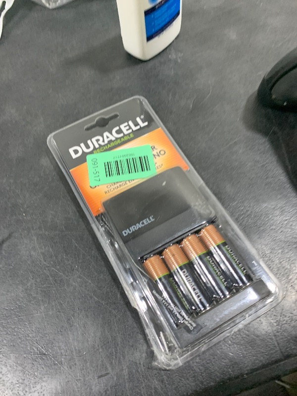 Photo 1 of Duracell Ion Speed 1000-Battery-Charger for AA and AAA-batteries, Includes 4 Pre-Charged AA-Rechargeable-Batteries, for Household and Business Devices