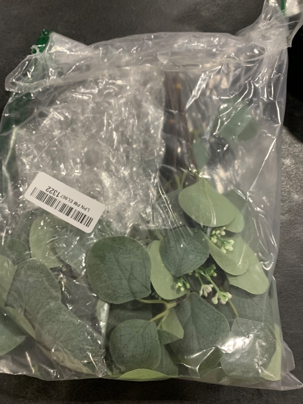Photo 1 of Beferr 18pcs Eucalyptus Stems Bulk Faux Silver Dollar Eucalyptus Leaves Plant Branches Artificial Greenery Stems for Flower Arrangements Home Decor Indoor