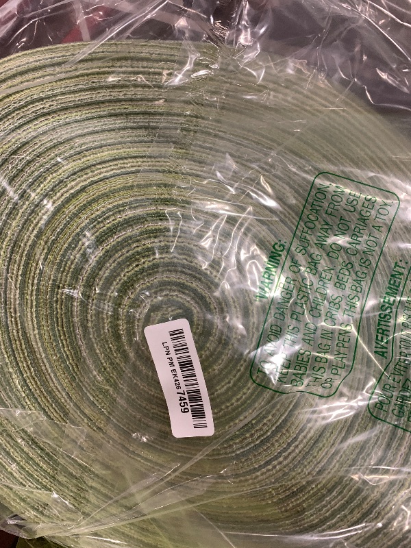 Photo 1 of Mindsoft 12 Pcs Round Placemats 14.2 Inch Woven Braided Placemats Washable Reversible Circle Polyester Table Mats for Dinner Holiday Spring Party Wedding Table Centerpiece (Sage Green)
