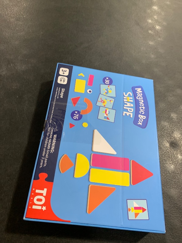 Photo 1 of Toi Kids Magnet Toys Magnetic Jigsaw Puzzle Boxes with Game Board for Kids Ages 3-8, Preschool Tabletop Toy for Toddlers, Portable Travel Game, Shape