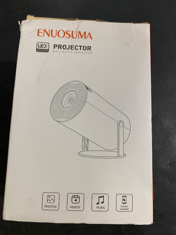 Photo 1 of Mini Projector, Support 4K 1080P Portable Projector with Dual Band WIFI6 5G Wireless 5.2 Bluetooth Android 11, 200 ANSI Lumens, 180° Rotatable, Auto Keystone Correction,35"-130" Screen Video Projector