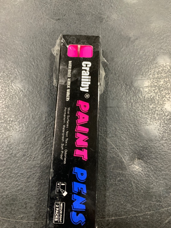 Photo 1 of Craiiby Pink Paint Pens Paint Markers - 2 Pack Permanent Quick Dry Waterproof Marker Pens for Rocks Wood Fabric Plastic Canvas Glass Mugs Metal Tire Stone