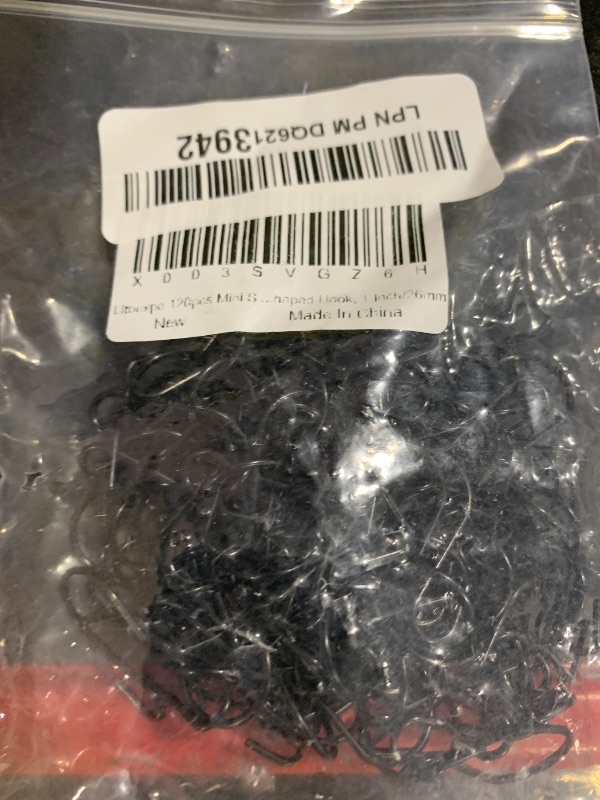 Photo 1 of Litoexpe 120pcs Mini S Hooks for Hanging Plants Clothes, Small S-Hooks Heavy Duty, Metal S Shaped Hooks, Black S-Shaped Hook, 1 Inch/26mm