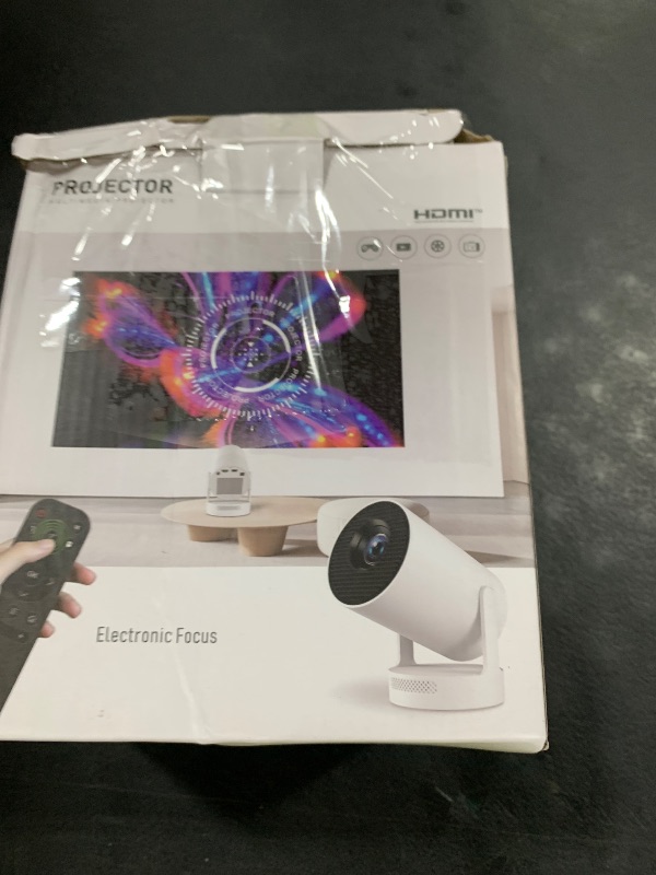 Photo 1 of Electric Focus - Projector 4K Support, Mini Projector with Wifi6 and Bluetooth, HY300pro Upgrade Enhanced Version Smart Projector, 5w Speaker, Electric Focus, Auto Keystone Correction, 35"-130" Screen