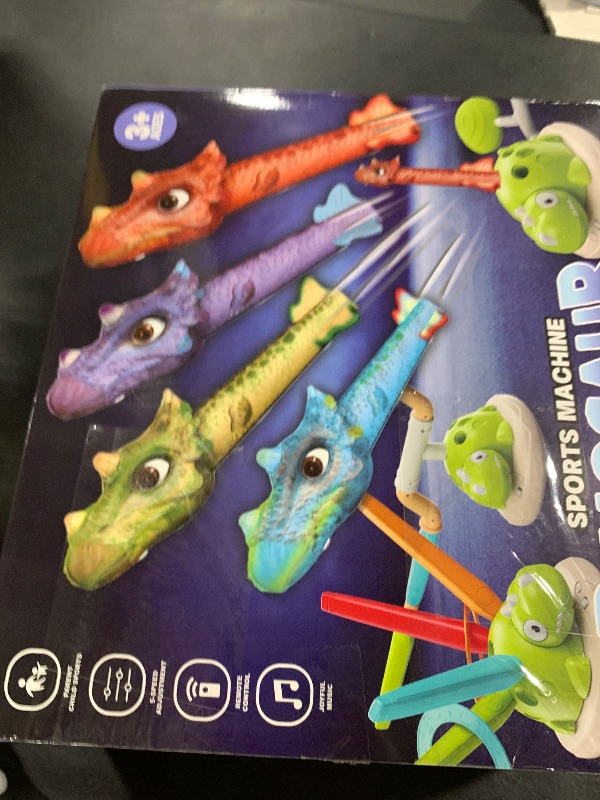 Photo 1 of 3 in 1 Dinosaur Rocket Launcher Musical Jump Toss Ring Game and Stomping Toys for Kids Outdoor with Remote Control, Indoor Outside Toy for Boys Girls 3-13 Toys for Ages 5 6 7 8 9 10 11 Birthday Gifts