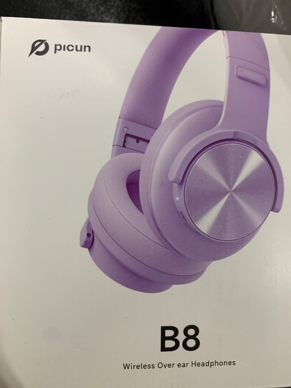 Photo 1 of Picun B8 Headphones Wireless Bluetooth, 120H Bluetooth Headphone Over Ear with 3EQ Music Modes, Hands-Free Calls, Deep Bass Headphones for Travel Home Office Cellphone PC (Purple)