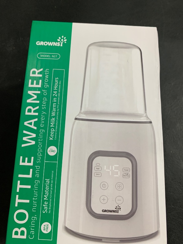 Photo 1 of Bottle Warmer, GROWNSY 8-in-1 Fast Baby Milk Warmer with Timer for Breastmilk or Formula, Accurate Temperature Control, with Defrost, Sterili-zing, Keep, Heat Baby Food Jars Function