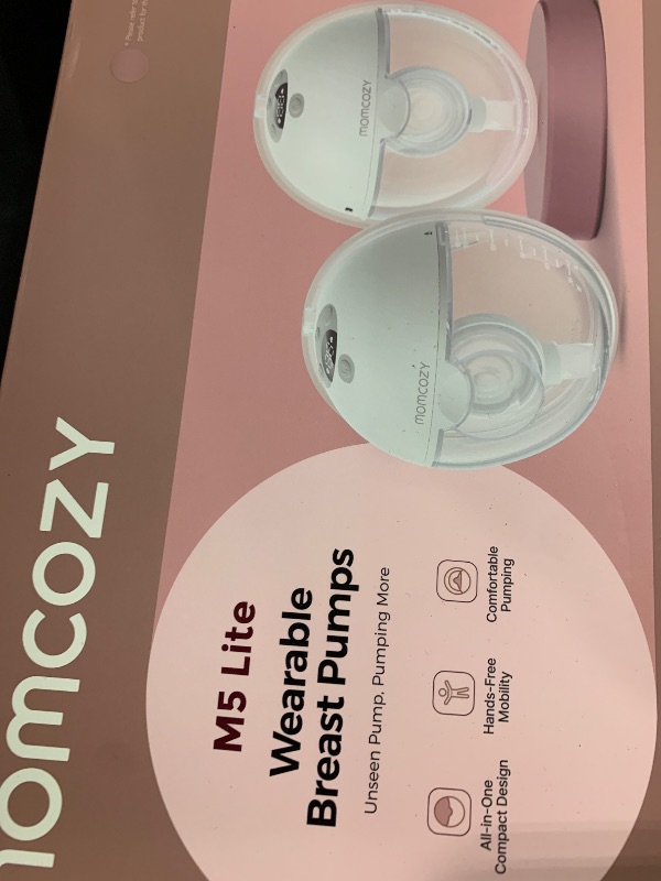 Photo 1 of Momcozy M5 Lite Hands-Free Wearable Breast Pump, DoubleFit Flange for Baby-Like Comfort, 3 Modes & 9 Suction Levels, No Flange Insert or Hard Carry Case, 24mm, 2-Pack, Cozy Red