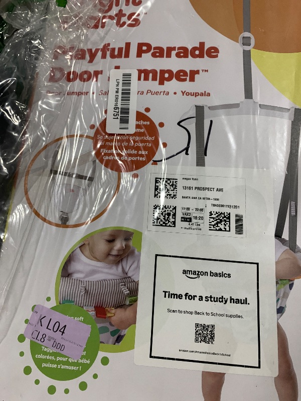Photo 1 of Bright Starts Playful Parade Door Jumper for Baby with Adjustable Strap, 6 Months and Up, Max Weight 26 lbs
