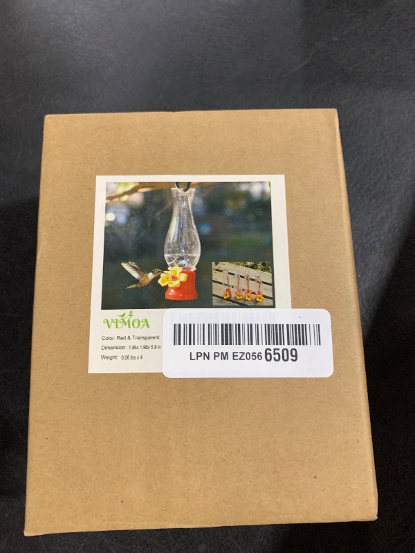 Photo 1 of VIMOA Mini Hummingbird Feeder Small 4 Pack Single Tulip Type Hummingbird Feeders for Outdoor Lightweight and Safer Mini Feeders