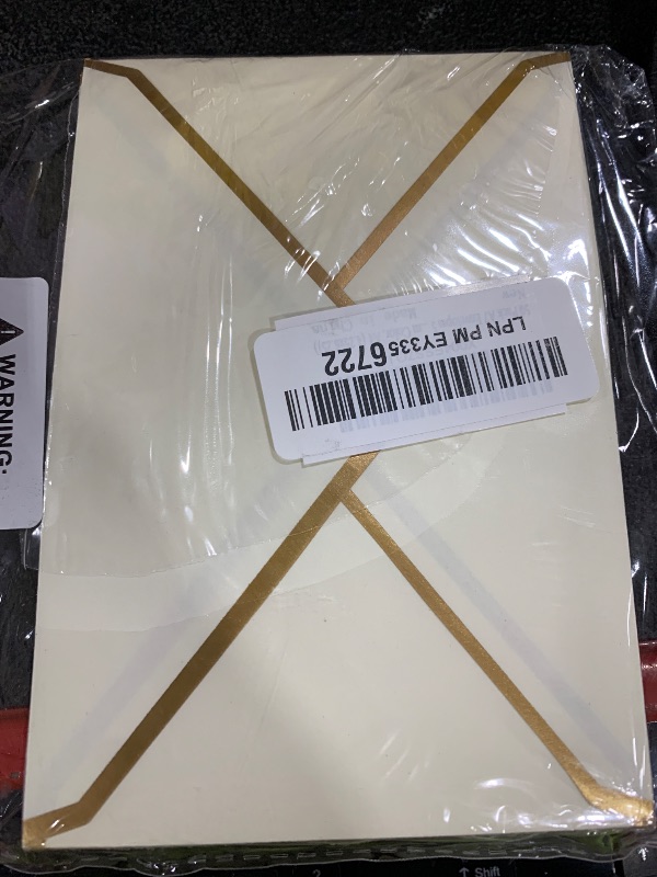 Photo 1 of 50 Pack Cream Color A4 Envelopes 4x6 Self-Adhesive V Flap Envelopes with Gold Border for Office, Greeting Card, Wedding, Graduation, Baby Shower, Parties, Invitations (4.25x6.25 inches)