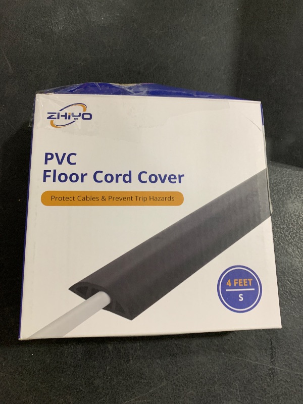 Photo 1 of Floor Cord Cover 4ft, Cord Hider Floor Brown Walnut Wood, Cable Management Prevent Trips, Cable Cover Wire Covers for Electric Power Cords, Wire Protector Cavity W0.47in x H0.28in