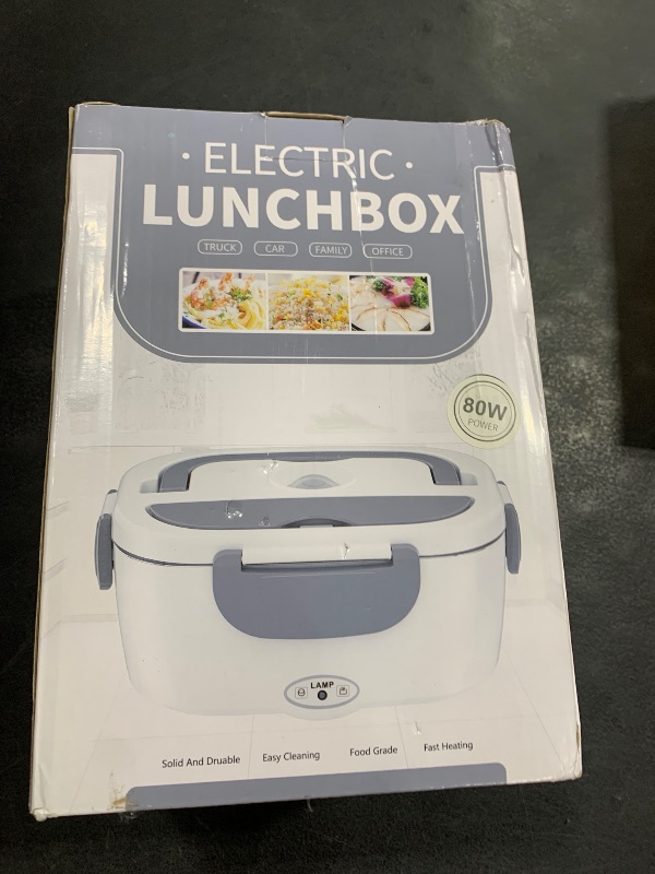 Photo 1 of see notes..............Vabaso Electric Lunch Box Food Heater, 80W Electric Heating Lunch Boxes Lunch for Car/Men/Adults/Home/Work, 1.5L Removable 304 Stainless Steel Container, 110V/12V/24V, with Fork & Spoon