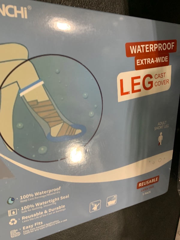 Photo 1 of YUNCHI Waterproof Extra Wide Leg Cast Cover for Shower Adult After Surgery with Non-Slip Bottom, Extra Large Watertight Foot Cast Protector for Plus Size Adults Large Casts Surgery Shower Boots