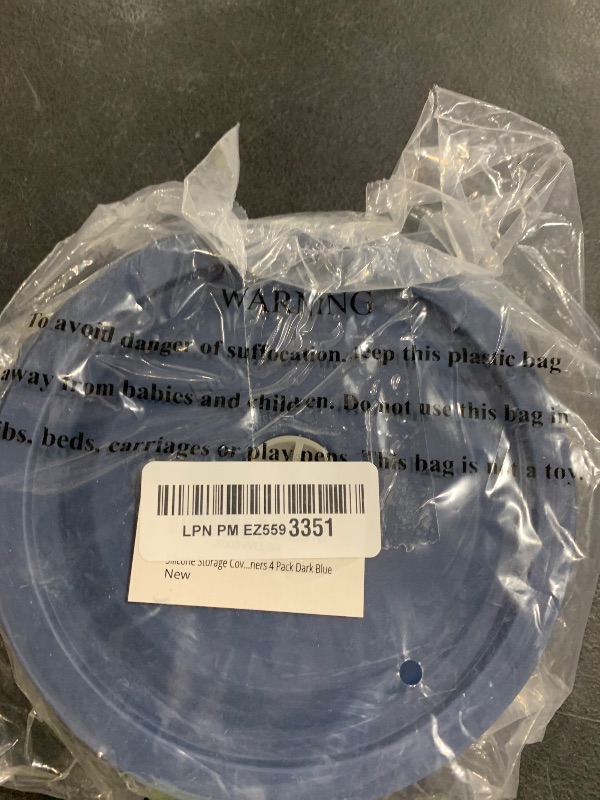 Photo 1 of Replacement Lids for Pyrex 7201-PC 4 Cup, Silicone Round Storage Cover Lid for Anchor Hocking Glass Bowl 4 Pack with Date Mark Dark Blue