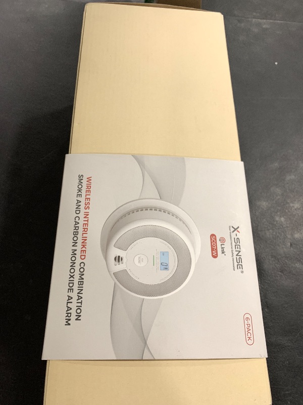 Photo 1 of X-Sense Wireless Interconnected Combination Smoke and Carbon Monoxide Detector with LCD Display & 10-Year Battery, Over 820 ft Transmission Range, 6-Pack