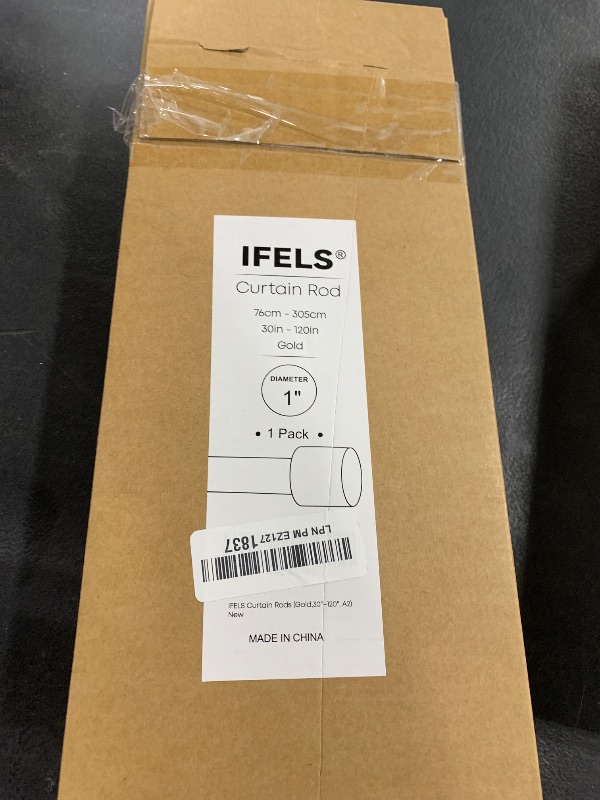Photo 1 of ITEM IS MISSING PARTS, UNSURE WHAT PARTS ARE MISSING -----------------------------------IFELS Heavy Duty Curtain Rods for Windows 66 to 120 Inch, 1 Inch Gold Curtain Rod, Adjustable Decorative Long Curtain Rods with Easy Installation and Modern Design (A2