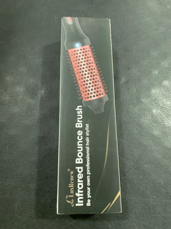 Photo 1 of Infrared Bounce Brush, Heated Thermal Round Brush with Negative Ion Technology, 10 Heat Settings for Blowout Look with Hair Care Oil, Straightening & Curling, Suitable for All Hair Types, Black