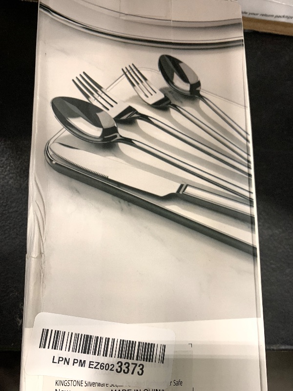 Photo 1 of KINGSTONE 40 Piece Silverware Set, Flatware Set for 8, 18/10 Stainless Steel Cutlery Set Mirror Polished Modern Design Dishwasher Safe