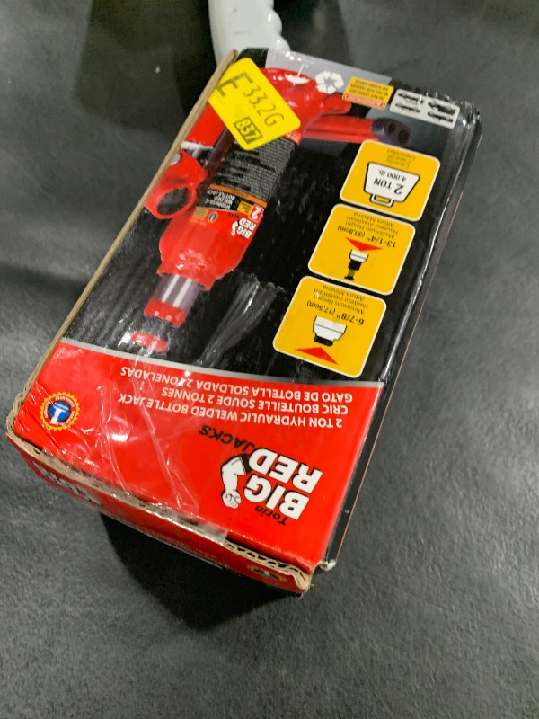 Photo 1 of BIG RED T90203B Torin Hydraulic Welded Bottle Jack, 2 Ton (4,000 lb) Capacity, Red