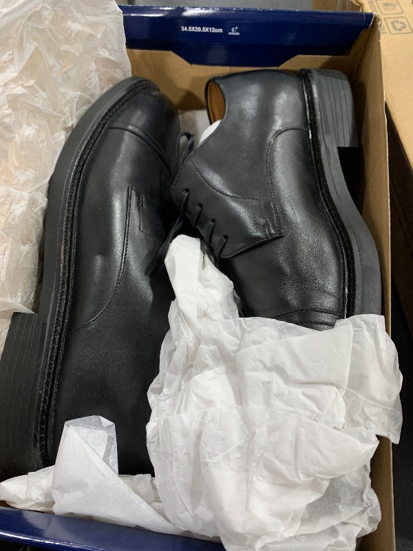 Photo 1 of Polo Ralph Lauren Men's Asher Leather Cap Toe Shoe Uniform Dress, Black, 9.5