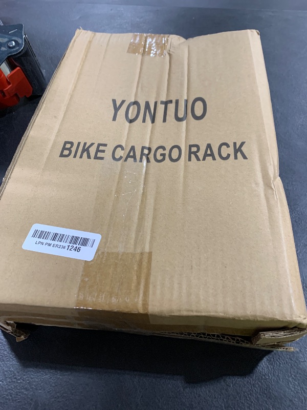 Photo 1 of YONTUO Rear Bike Rack with Extra Long Shelf's Arms,Universal Bike Cargo Rack,Bicycle Pannier Rack with Reflector and Cargo Net,Touring Carrier Rack fit 26”-29” and 700c,BCR03