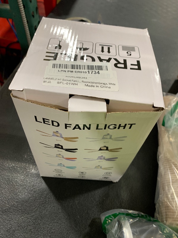Photo 1 of LANMEL 2 In 1 Socket Fan Light and 360° Light Socket Extender, 18.5'' Socket Ceiling Fans with Remote, 3 Colors LED Light Bulb, Screw in Small Ceiling Fan for Bedroom Living Room Kitchen Garage, White