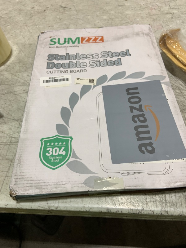 Photo 1 of Stainless Steel Cutting Board Double Sided 304 Steel & Food-Grade PP, Large Chopping Board for Meat and Kitchen, Non-Slip 16”×11”