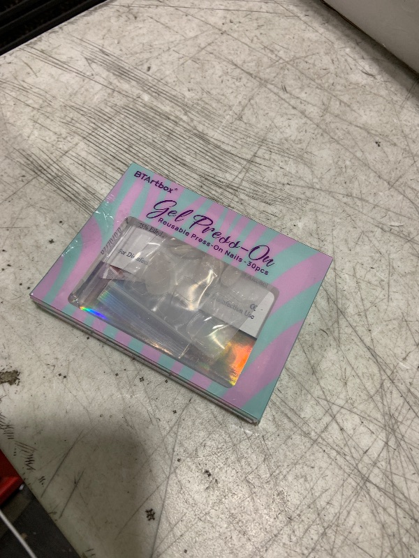 Photo 1 of BTArtbox Press On Nails Almond - White French Tip Soft Gel Nails, Chrome Glue On Nails for Gifts, Natural Reusable Glazed Stick On Nails in 15 Sizes - 30 Fake Nails Kit, White Swan