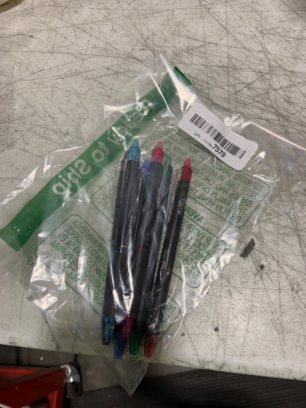 Photo 1 of Pilot, FriXion Synergy Clicker Erasable, Refillable, Retractable Gel Ink Pens, Extra Fine Point 0.5 mm, Pack of 7, Assorted Colors
