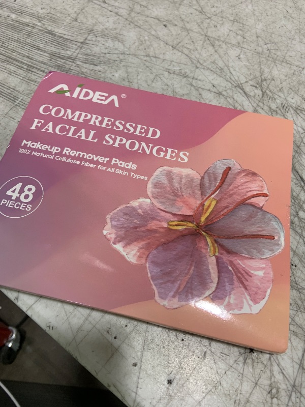 Photo 1 of AIDEA 48Count White Compressed Facial Sponges, Disposable Facial Cleansing Pads, Natural Cellulose Cosmetic Spa Sponges for Facial Cleansing, Exfoliating, Travel essentials for Women