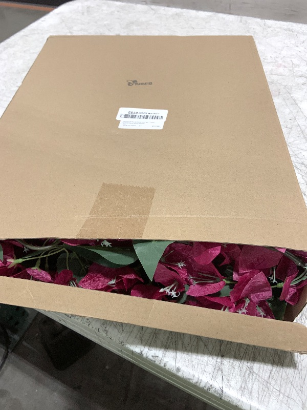 Photo 1 of Yuxung 30 Pcs Artificial Faux Bougainvillea Fake Flower Silk Bougainvillea Branches UV Resistant Outdoor Indoor Decoration for Wedding Home Centerpieces Outside Decor (Rose Purple)