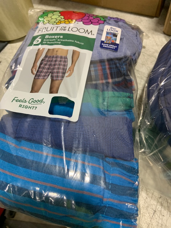 Photo 1 of Fruit of the Loom mens Tag-free (Knit & Woven) Boxer Shorts, Woven - 6 Pack Assorted Colors, XX-Large US