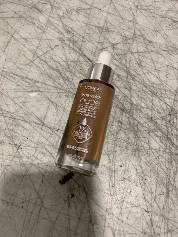 Photo 1 of L'Oreal Paris True Match Nude Hyaluronic Tinted Serum Foundation with 1% Hyaluronic acid, Medium Deep 8.5-9.5, 1 fl. oz.
