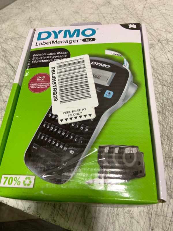 Photo 1 of DYMO LabelManager 160 Portable Label Maker Bundle, Easy-to-Use, One-Touch Smart Keys, QWERTY Keyboard, Large Display, For Home & Office Organization, Includes 3 D1 label cassettes