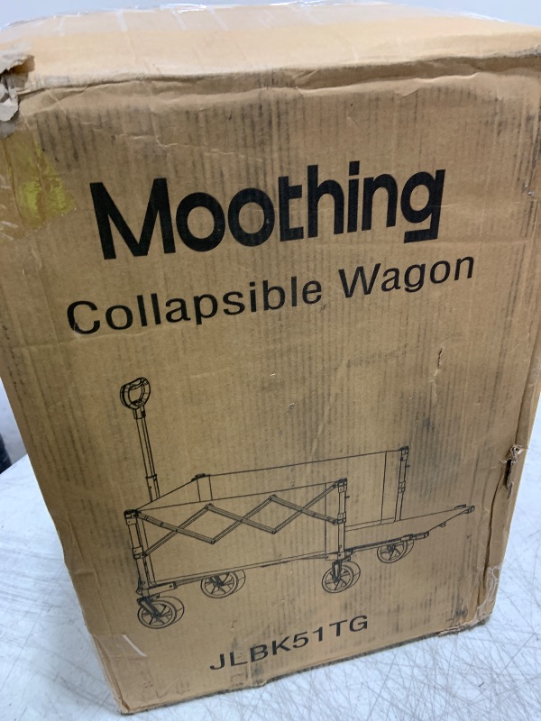 Photo 1 of Moothing Extra Large Foldable Wagons Extended, 250L Collapsible Wagon with Tailgate, 49”L Folding Wagons with Brakes, Grocery Wagon, Utility Cart for Sports, Shopping, and Camping, Black