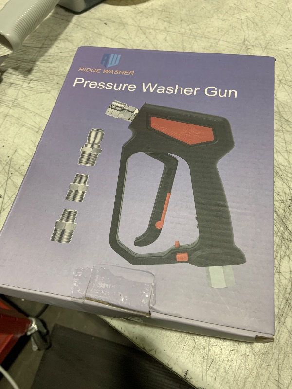 Photo 1 of RIDGE WASHER Pressure Washer Gun 5000 PSI, 12 GPM, High Pressure Spray Gun with 1/4" Quick Connector, 3/8'' Quick Connect, M22-14 mm and M22-15 mm Fitting
