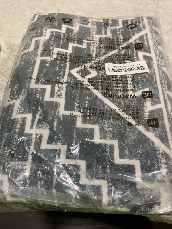 Photo 1 of Wonnitar Moroccan 3x5 Washable Area Rug, Boho Living Room Rug, Non-Slip Farmhouse Rustic Bedroom Throw Mat, Non-Shedding Soft Geometric Floor Carpet for Kitchen Entry Office (Dark Grey,3'x5')