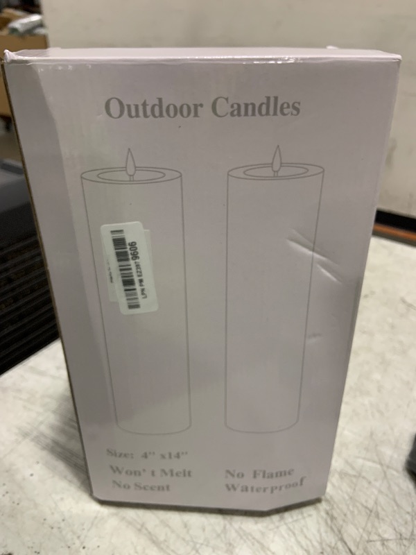 Photo 1 of AOXDWGE 12" x 4" Large Flameless Candles with Remote & Timer, Waterproof Outdoor Battery Operated Candles LED Electric Flickering Flameless Pillar Candle for Patio Porch Lanterns Home Decor, 2 Pack