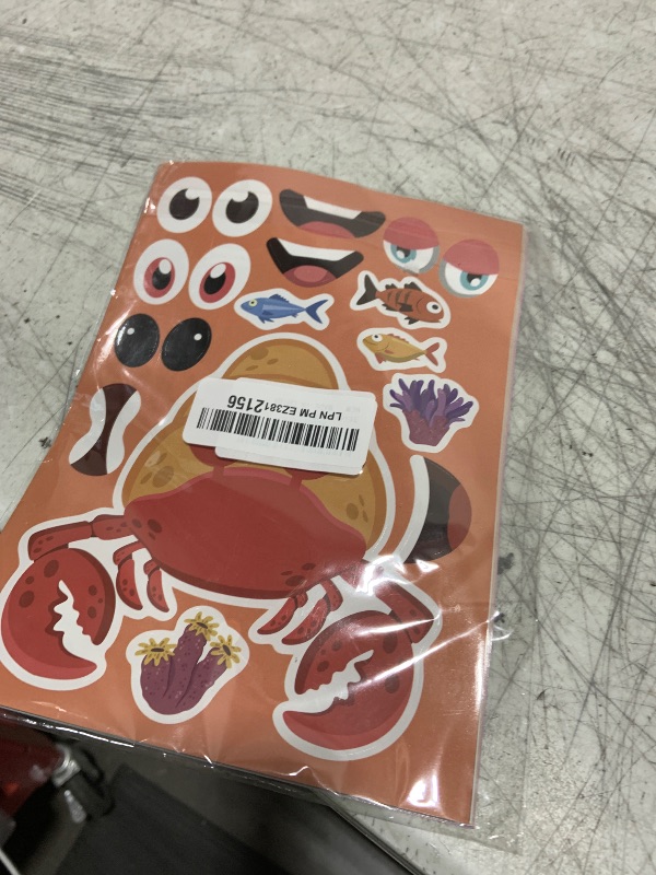 Photo 1 of 24 Sheets 8.27''×5.9'' Make Your Own Stickers for Kids Toddlers, Make a Face Stickers Mix and Match with Unicorns Dinosaur Horse and Sea Animals for Kids Party Favors Activities
