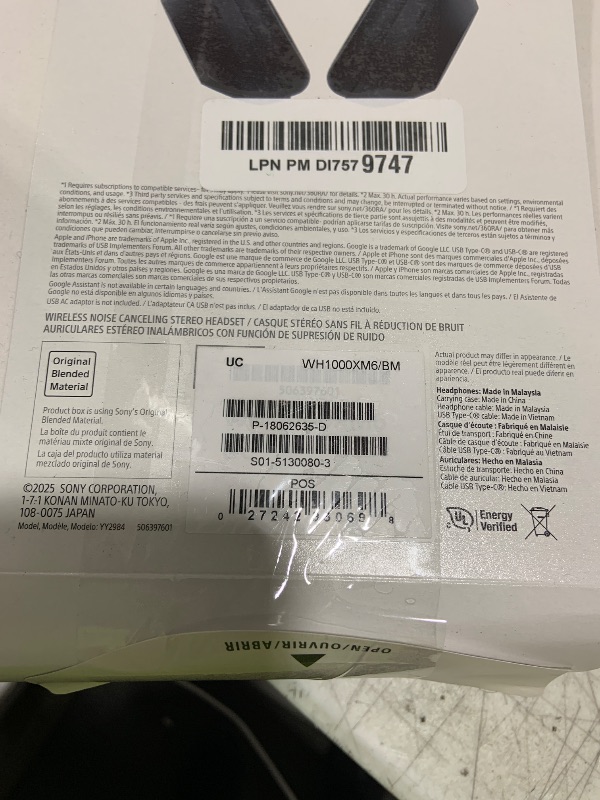 Photo 1 of Sony WH-1000XM6 The Best Noise Canceling Wireless Headphones, HD NC Processor QN3, 12 Microphones, Adaptive NC Optimizer, Mastered by Engineers, Studio-Quality, 30-Hour Battery, Black