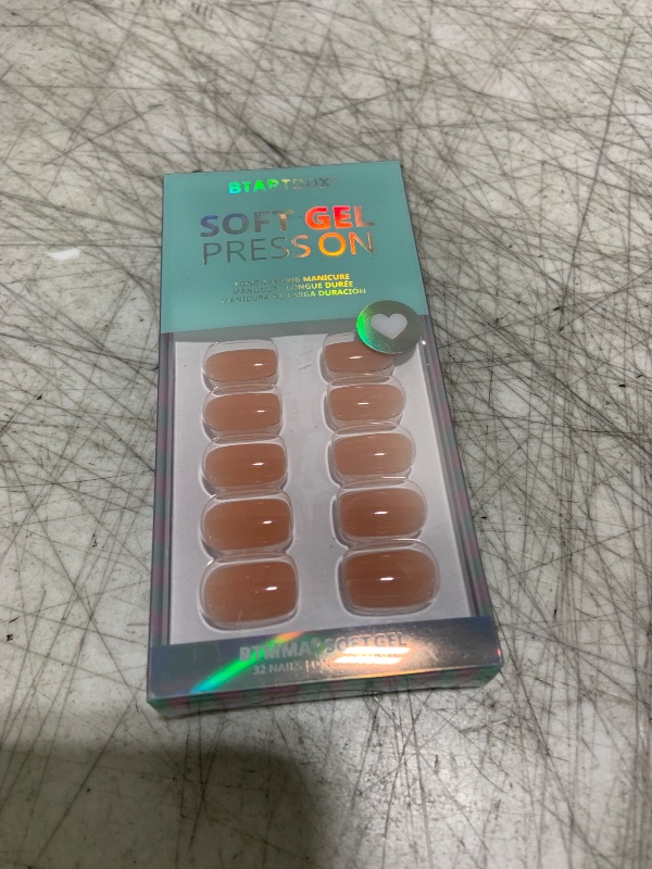 Photo 1 of BTArtbox Press On Nails Short - Nude Square Nail Tips Glue On Nails, Reusable Stick On Nails in 15 Sizes - 30 Soft Gel Fake Nails Kit, Cinnamon