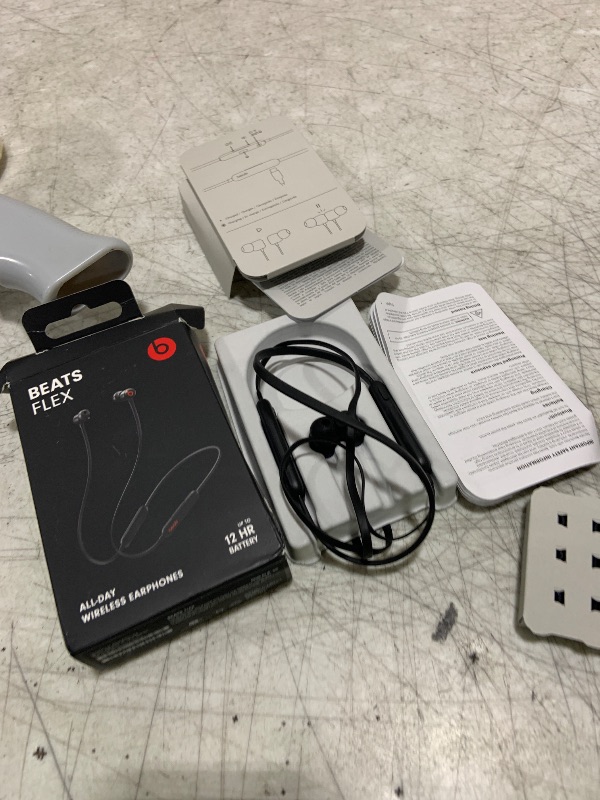 Photo 1 of Beats Flex Wireless Earbuds - Apple W1 Headphone Chip, Magnetic Earphones, Class 1 Bluetooth, 12 Hours of Listening Time, Built-in Microphone - Black
