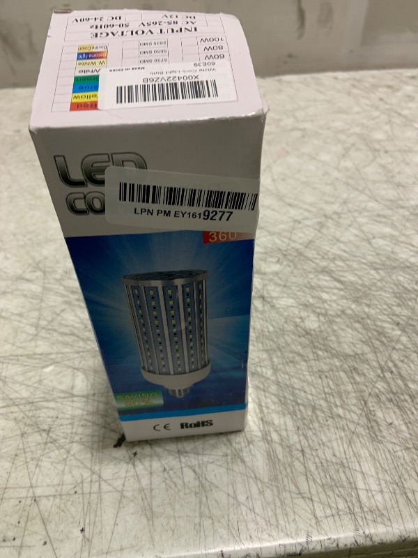 Photo 1 of Auzer 60W LED Corn Light Bulb, Large Mogul E39 Base, 6000-Lumen, 6500K Daylight Cool White,LED Bulb for Factory Warehouse Barn Garage Shopping Mall Supermarket Large Area AC85V-265V